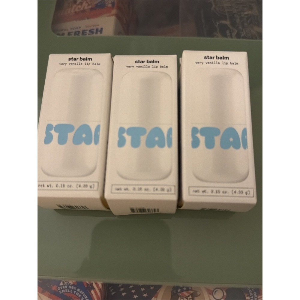 Starface Star Balm Lip Balm Very Vanilla Moisturizing Hydrating 0.15 oz 3 Pack